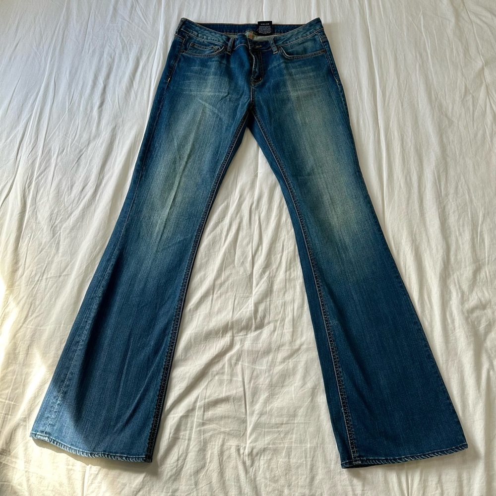Buffalo David Bitton Mega Flare Jeans in Blue